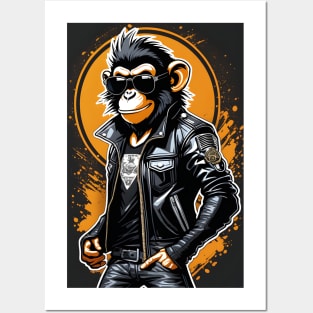 Chic monkey rocks a jacket and glasses Posters and Art